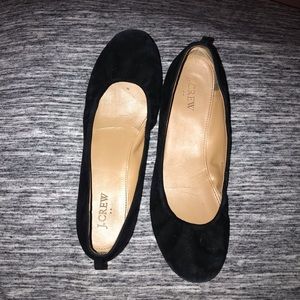 Black velvet J Crew Flats